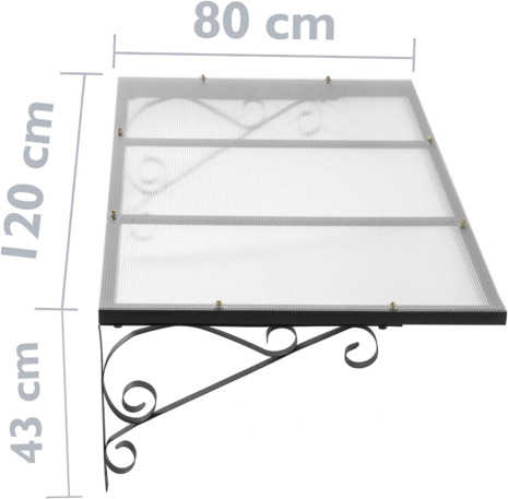 Primematik Auvent De Porte Et Fen Tres X Cm Marquise Solaire